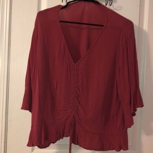 3/4 Sleeve Cinched Blouse